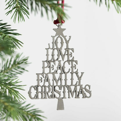 Holiday Sentiments Ornament Solid Pewter | Plow & Hearth