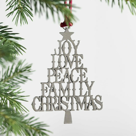 Holiday Sentiments Ornament Solid Pewter | Plow & Hearth