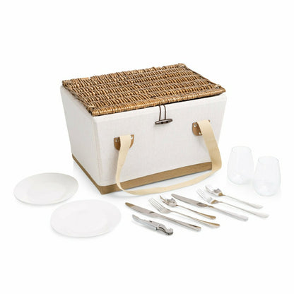 Lemongrove Picnic Basket for 2 - Bees & Lemons | Plow & Hearth