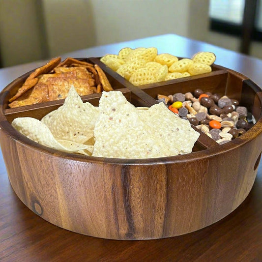 Rotating Lazy Susan Divided Round Tray | Plow & Hearth