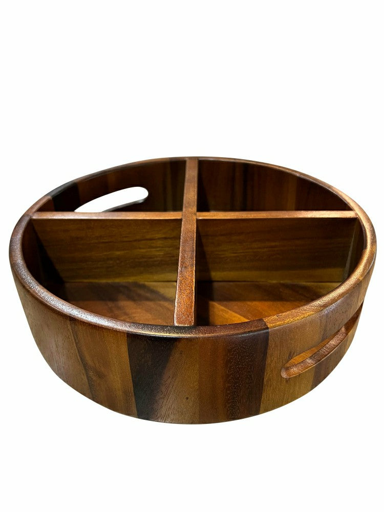 Rotating Lazy Susan Divided Round Tray | Plow & Hearth