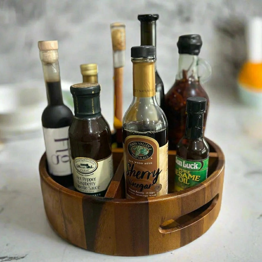 Rotating Lazy Susan Divided Round Tray | Plow & Hearth