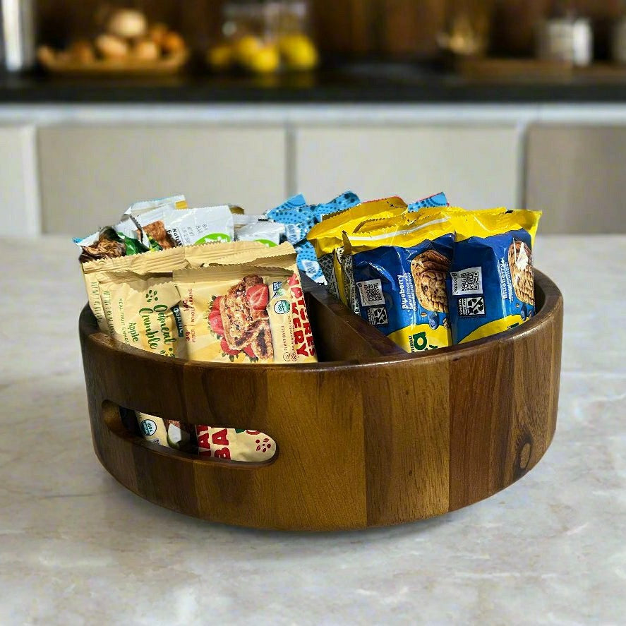 Rotating Lazy Susan Divided Round Tray | Plow & Hearth