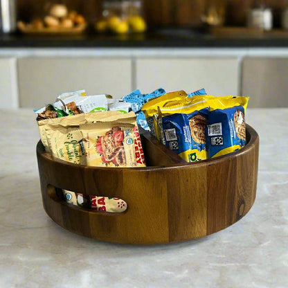 Rotating Lazy Susan Divided Round Tray | Plow & Hearth