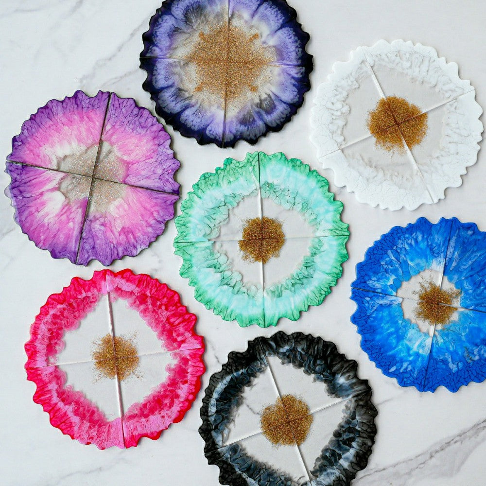 Agate Resin Coasters Kit | Plow & Hearth