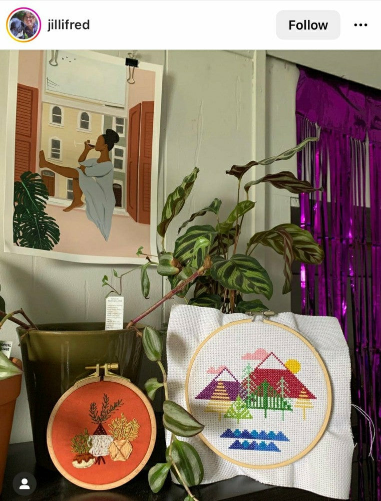 Happy Houseplant Trio - Intermediate Embroidery Kit | Plow & Hearth