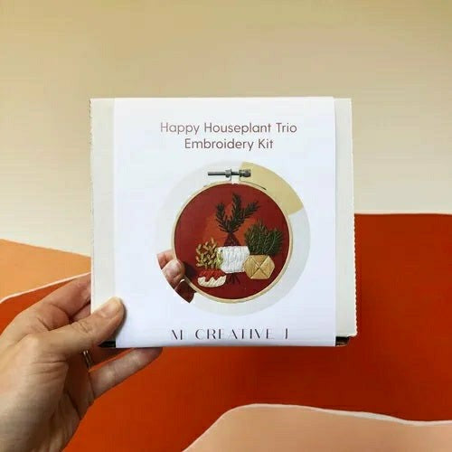 Happy Houseplant Trio - Intermediate Embroidery Kit | Plow & Hearth