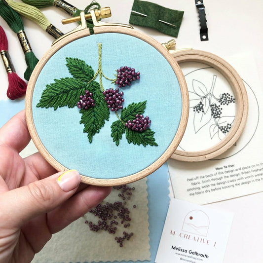 Beaded Berries - Botanical Embroidery Kit for Intermediate Stitchers | Plow & Hearth