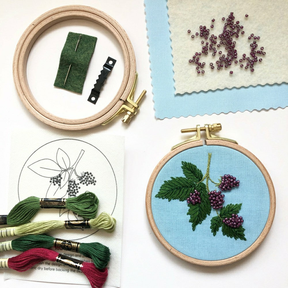 Beaded Berries - Botanical Embroidery Kit for Intermediate Stitchers | Plow & Hearth