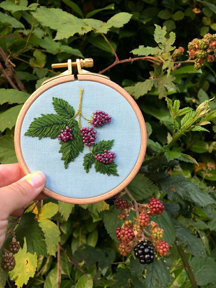 Beaded Berries - Botanical Embroidery Kit for Intermediate Stitchers | Plow & Hearth