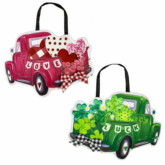 Valentine's Day & St. Patrick's Day Truck Reversible Door Décor | Plow & Hearth