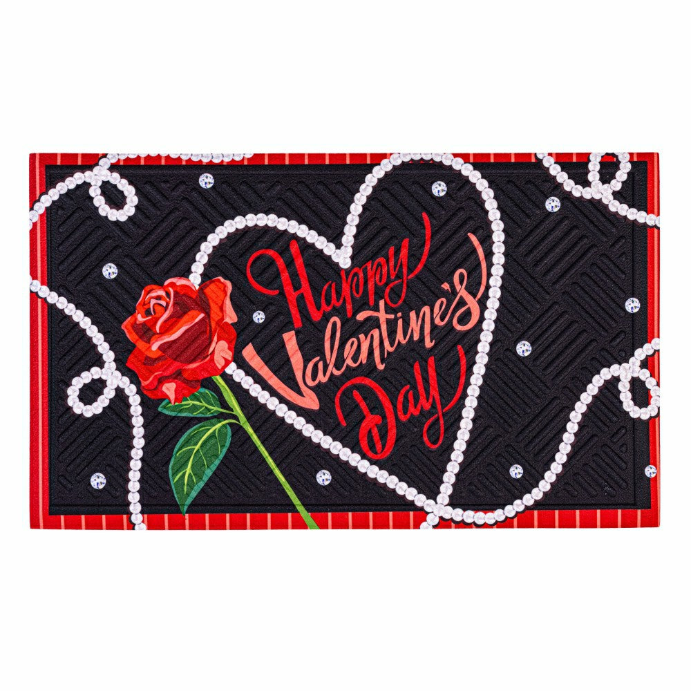 Valentine's Day Pearls Embossed Mat | Plow & Hearth