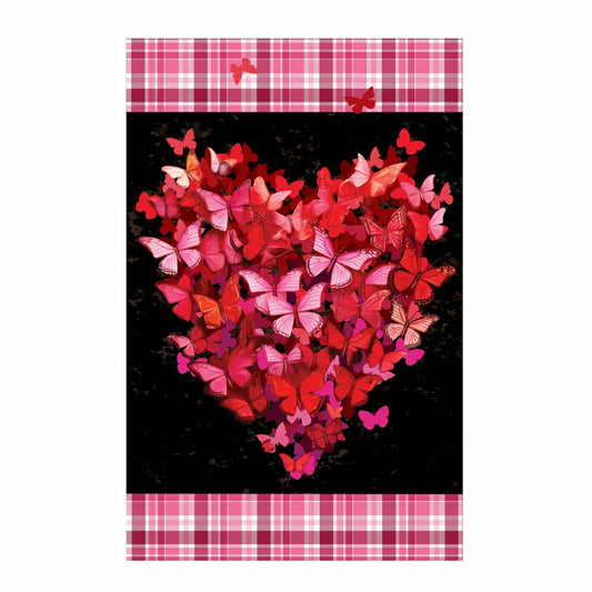 Butterfly Heart Applique Garden Flag | Plow & Hearth