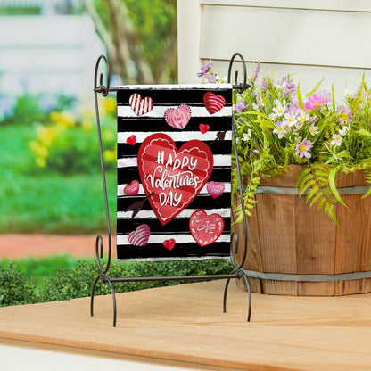Striped Hearts Burlap Garden Flag | Plow & Hearth