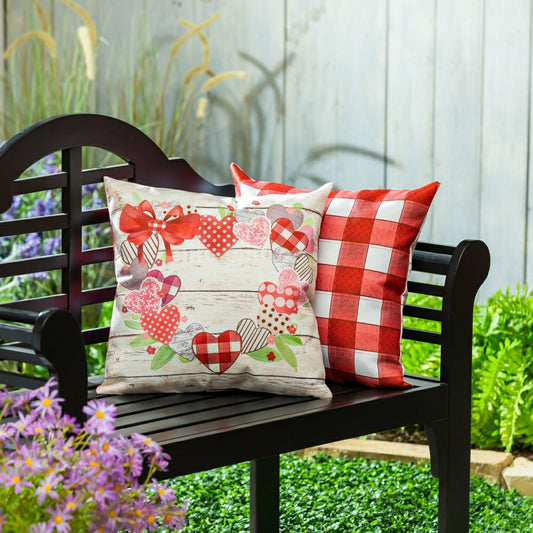Country Heart Wreath Pillow Cover | Plow & Hearth