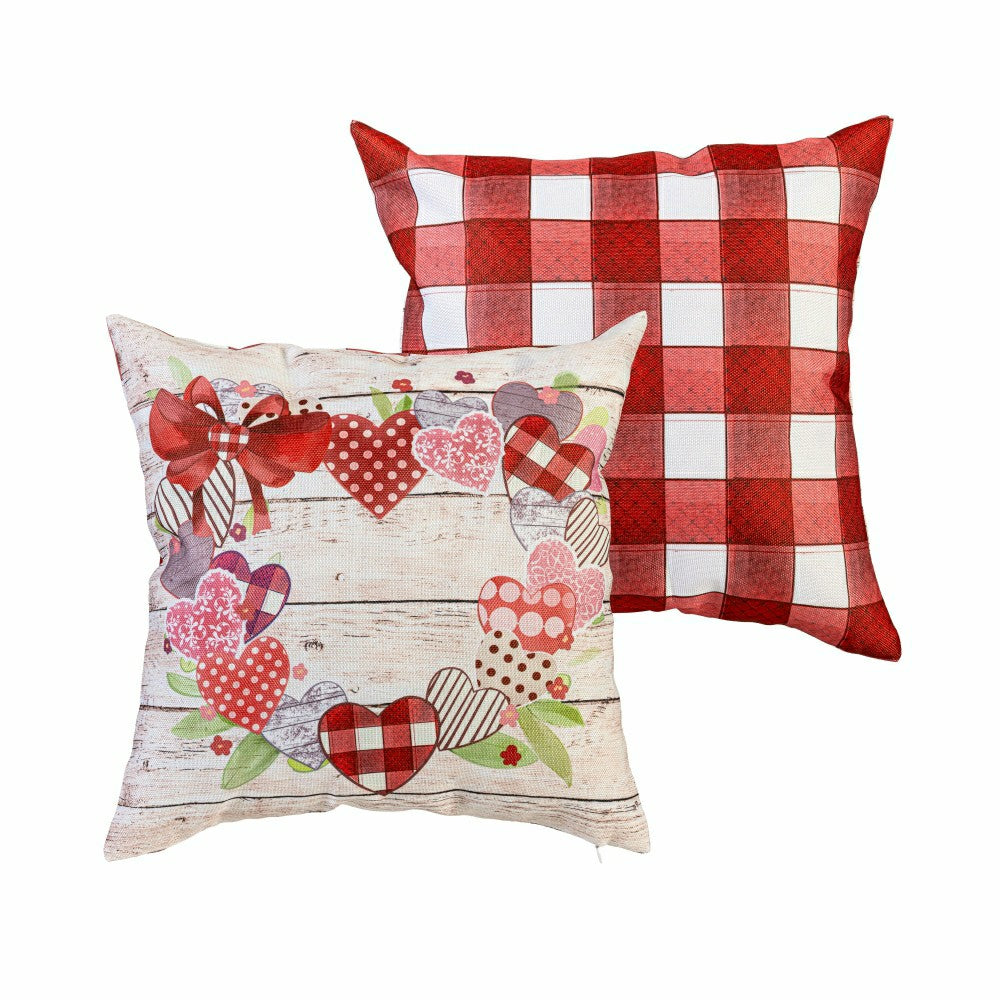 Country Heart Wreath Pillow Cover | Plow & Hearth