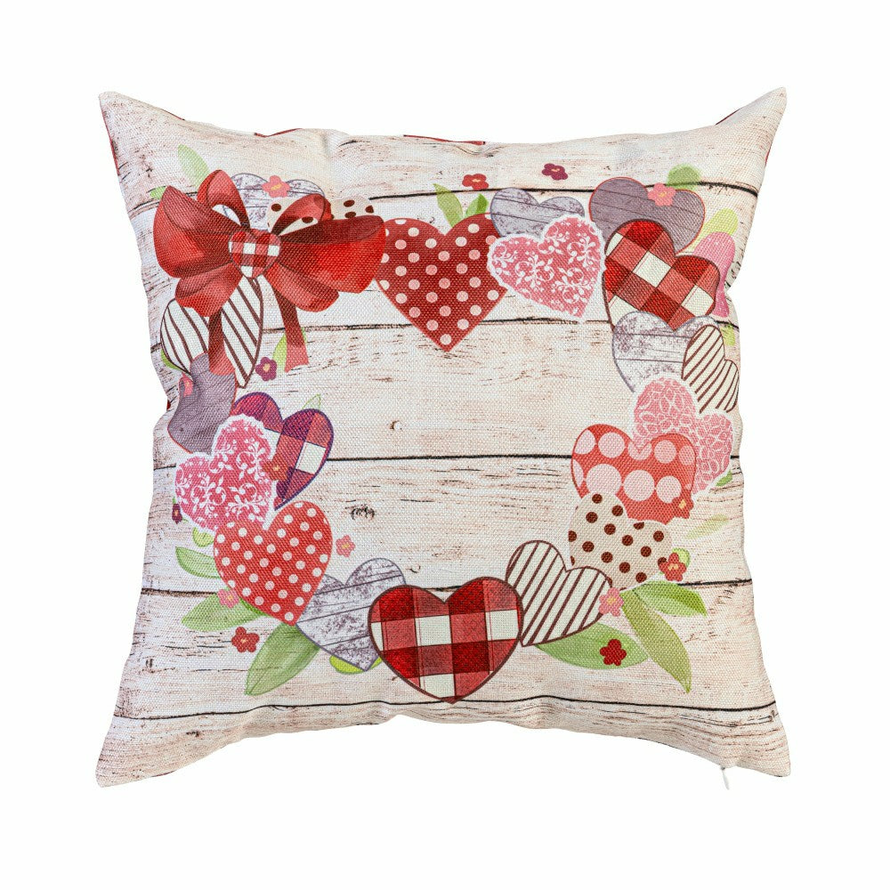 Country Heart Wreath Pillow Cover | Plow & Hearth