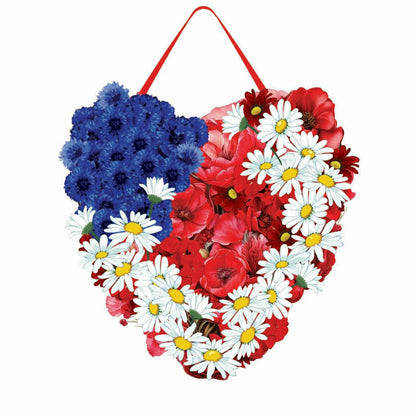 Valentine's Day Butterfly Heart & Patriotic Heart Reversible Door Deco | Plow & Hearth