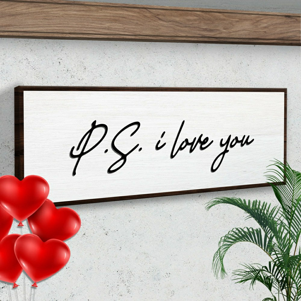 P.S. I Love You Typography Sign | Plow & Hearth