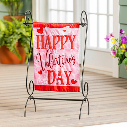 Happy Valentine's Day Hearts Applique House Flag | Plow & Hearth