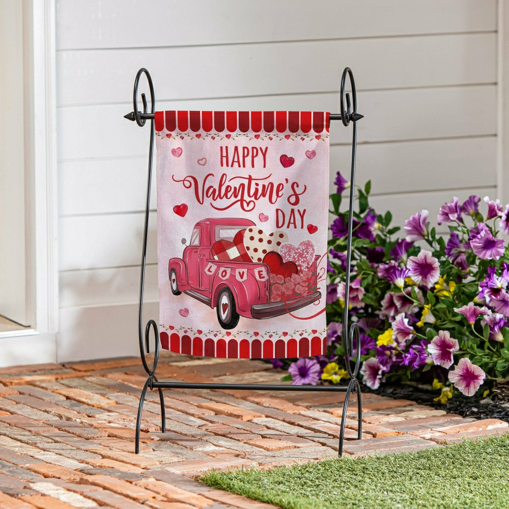 Truck Full Of Love Suede Garden Flag | Plow & Hearth