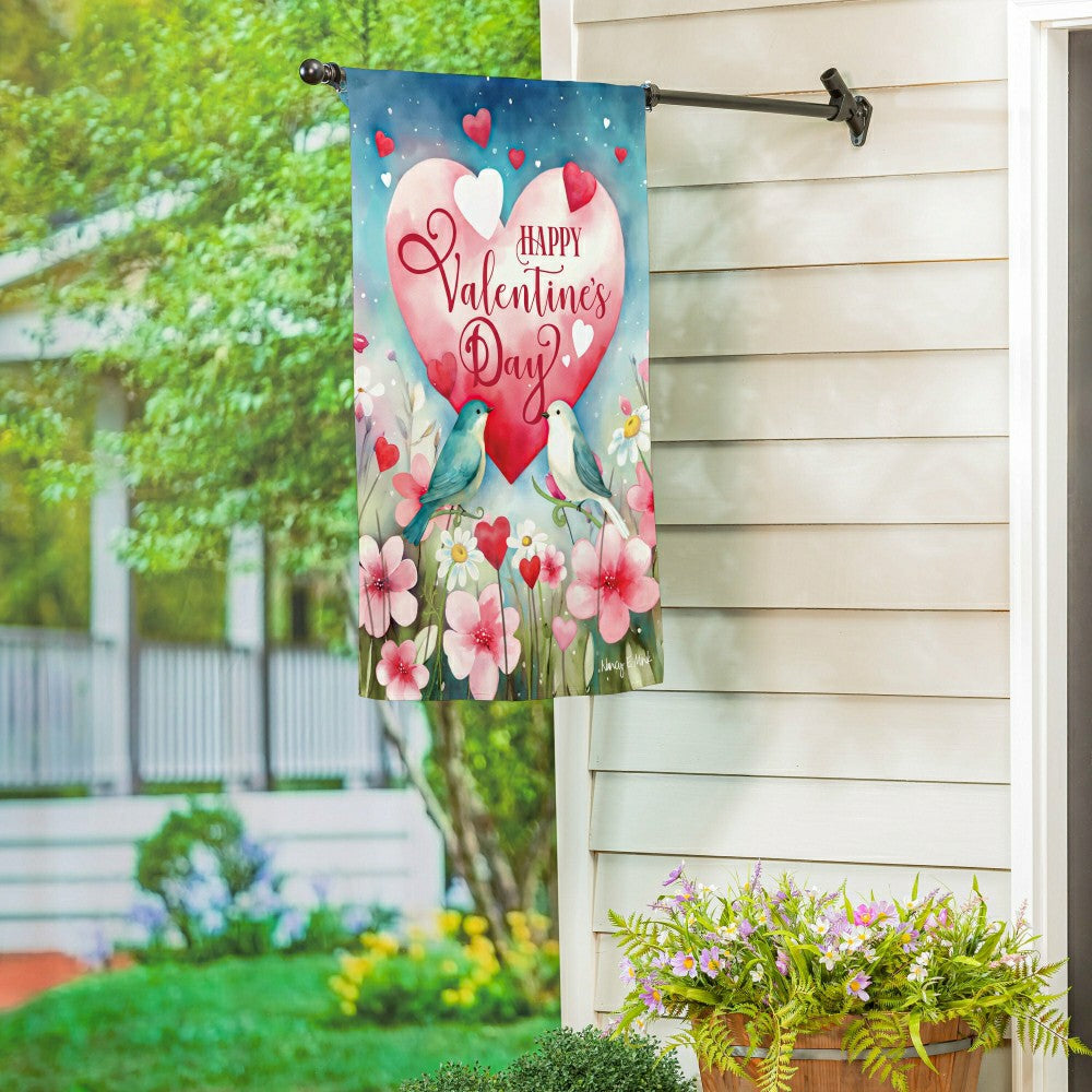 Lovebirds Suede House Flag | Plow & Hearth