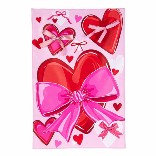 Bows & Hearts Applique House Flag | Plow & Hearth