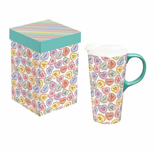 Valentine's Day Ceramic Perfect Cup, Candies, 17oz, Gift Box | Plow & Hearth