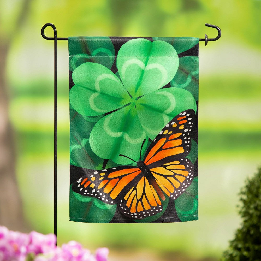 Butterfly Clover Suede Garden Flag | Plow & Hearth