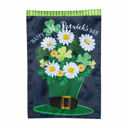 Happy St. Patrick's Day Floral Hat Applique Garden Flag | Plow & Hearth