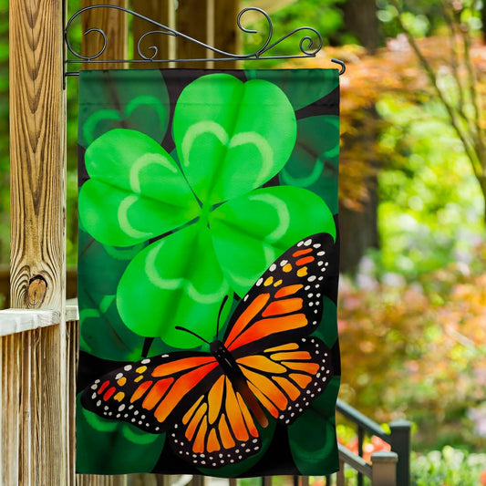 Butterfly Clover Suede House Flag | Plow & Hearth