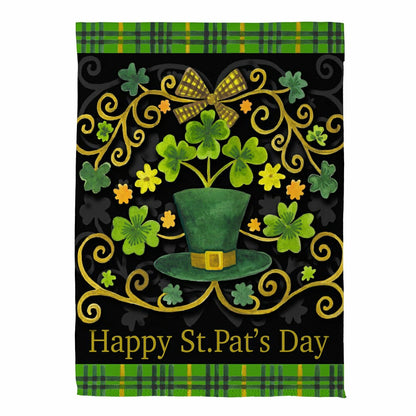 St. Patrick's Day Ornate Suede Garden Flag | Plow & Hearth