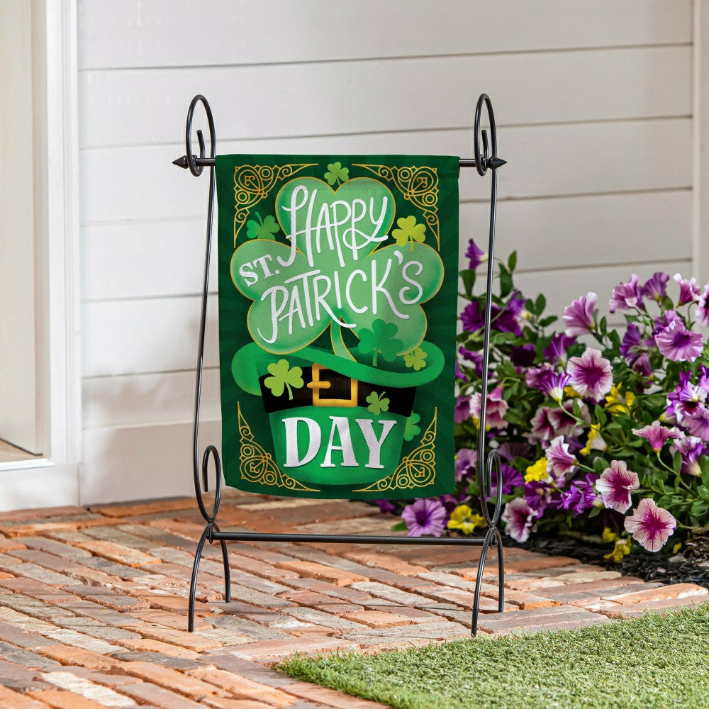 Happy St. Patrick's Day Suede Garden Flag | Plow & Hearth