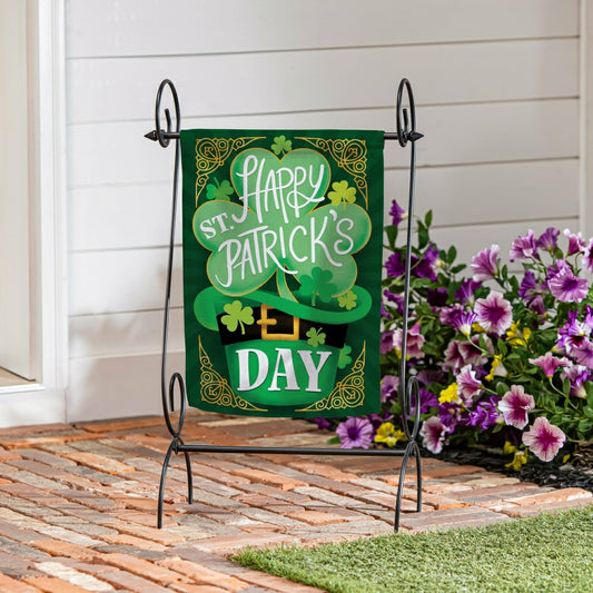 Happy St. Patrick's Day Suede Garden Flag | Plow & Hearth