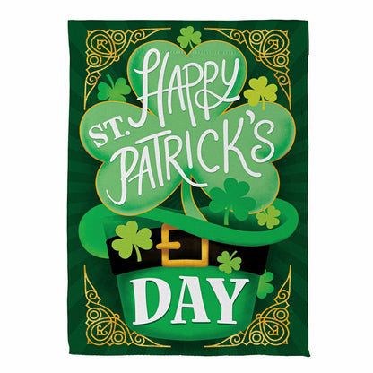 Happy St. Patrick's Day Suede Garden Flag | Plow & Hearth