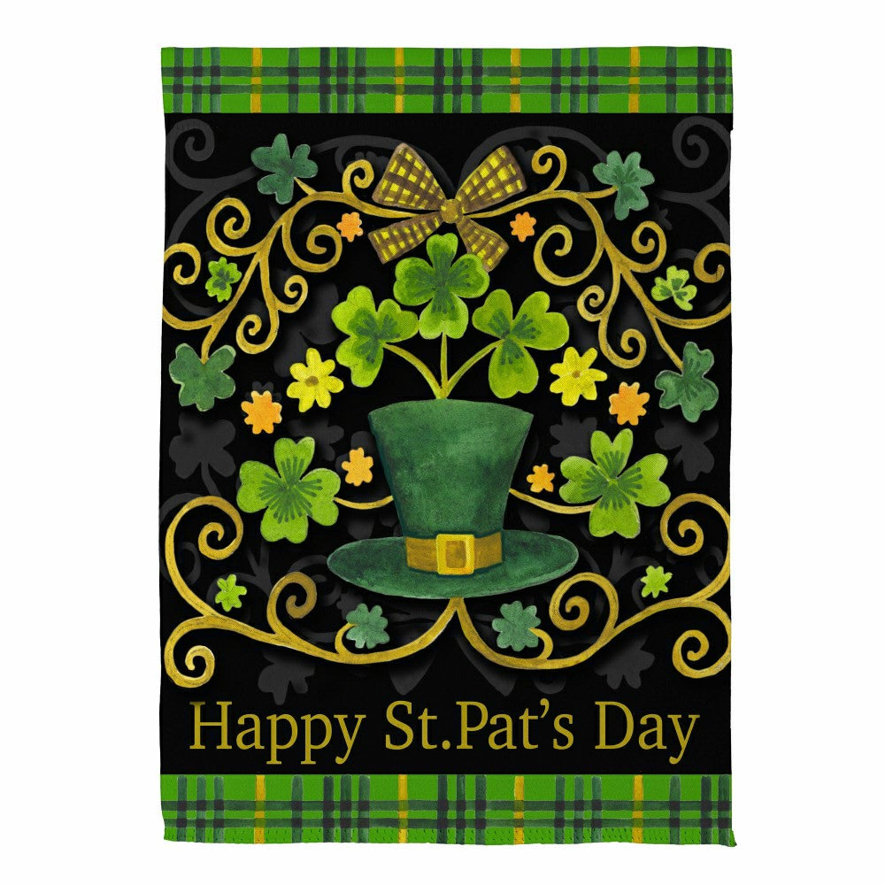 St. Patrick's Day Ornate Suede House Flag | Plow & Hearth