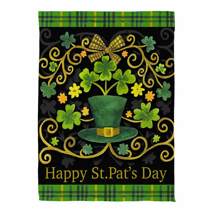 St. Patrick's Day Ornate Suede House Flag | Plow & Hearth