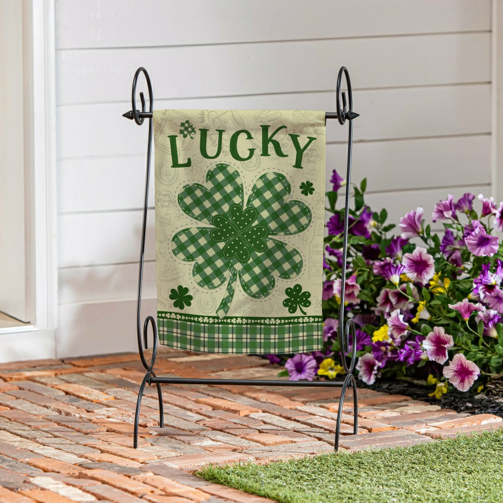 Lucky Clover Suede Garden Flag | Plow & Hearth