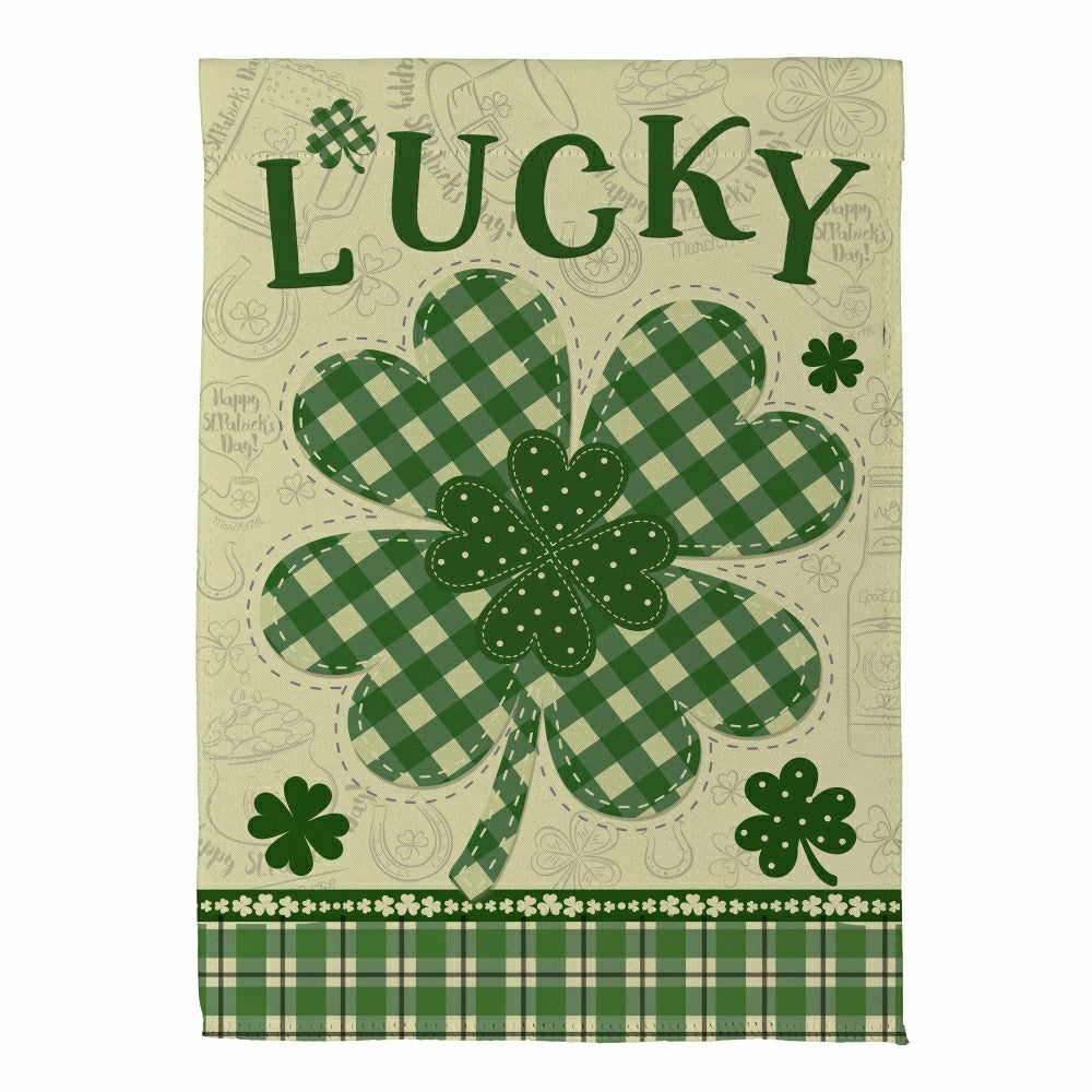 Lucky Clover Suede Garden Flag | Plow & Hearth