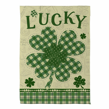 Lucky Clover Suede Garden Flag | Plow & Hearth