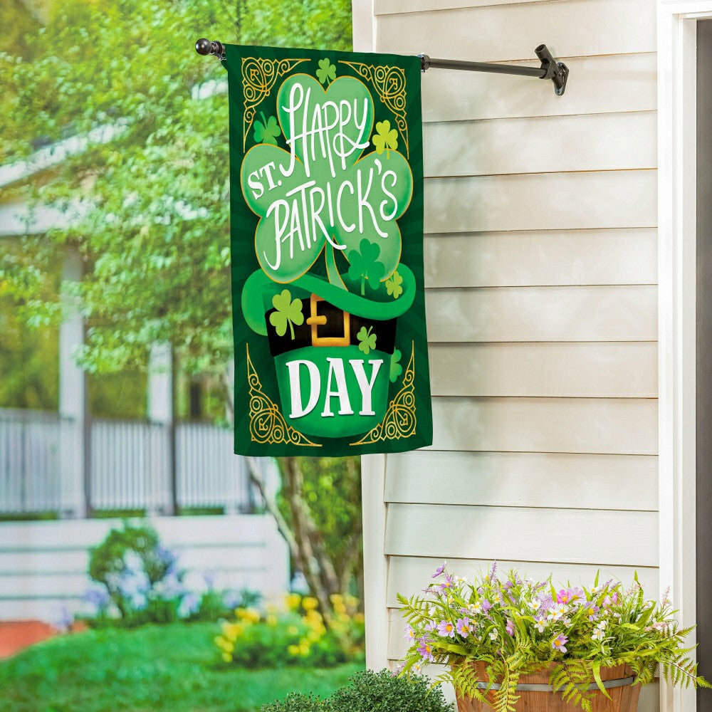 Happy St. Patrick's Day Suede House Flag | Plow & Hearth
