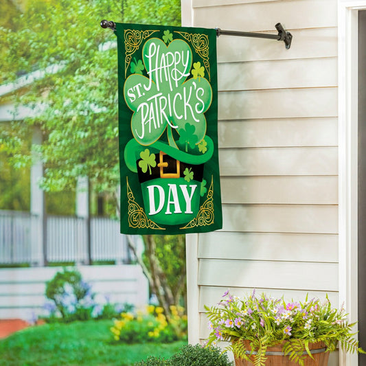 Happy St. Patrick's Day Suede House Flag | Plow & Hearth