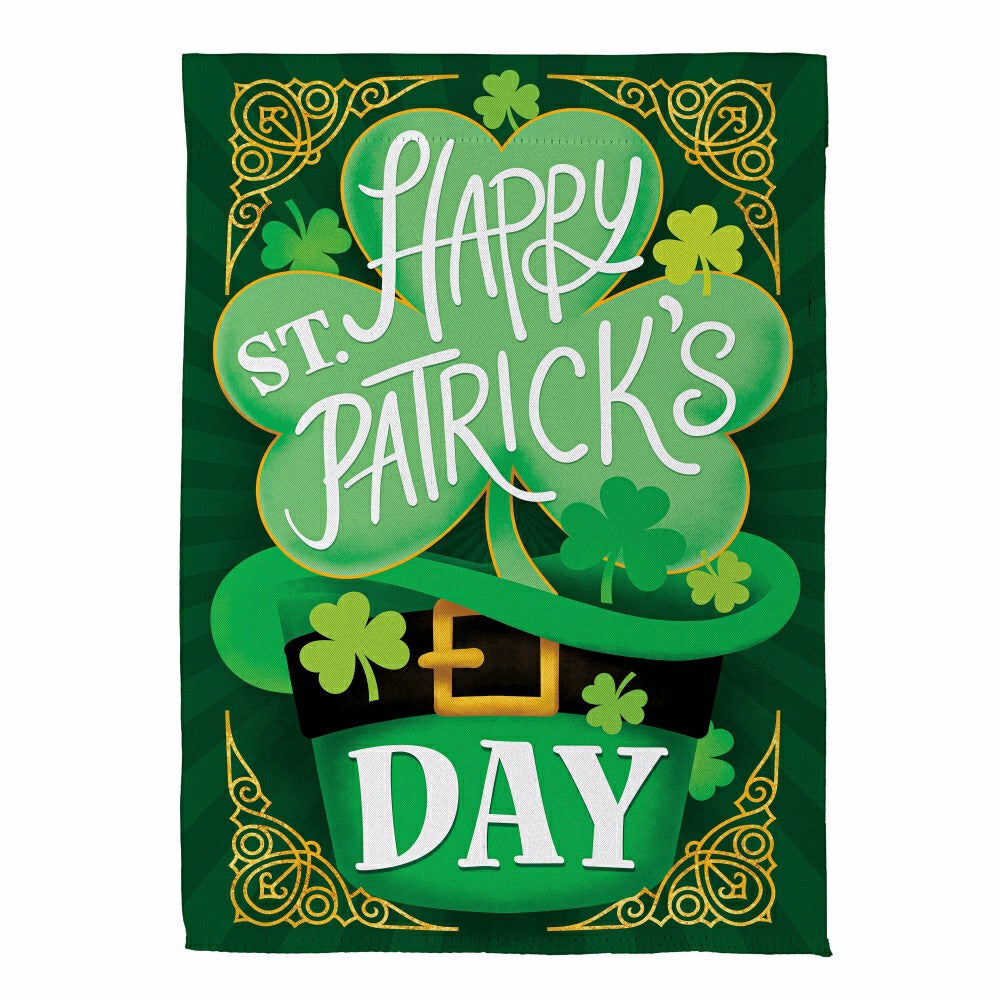 Happy St. Patrick's Day Suede House Flag | Plow & Hearth