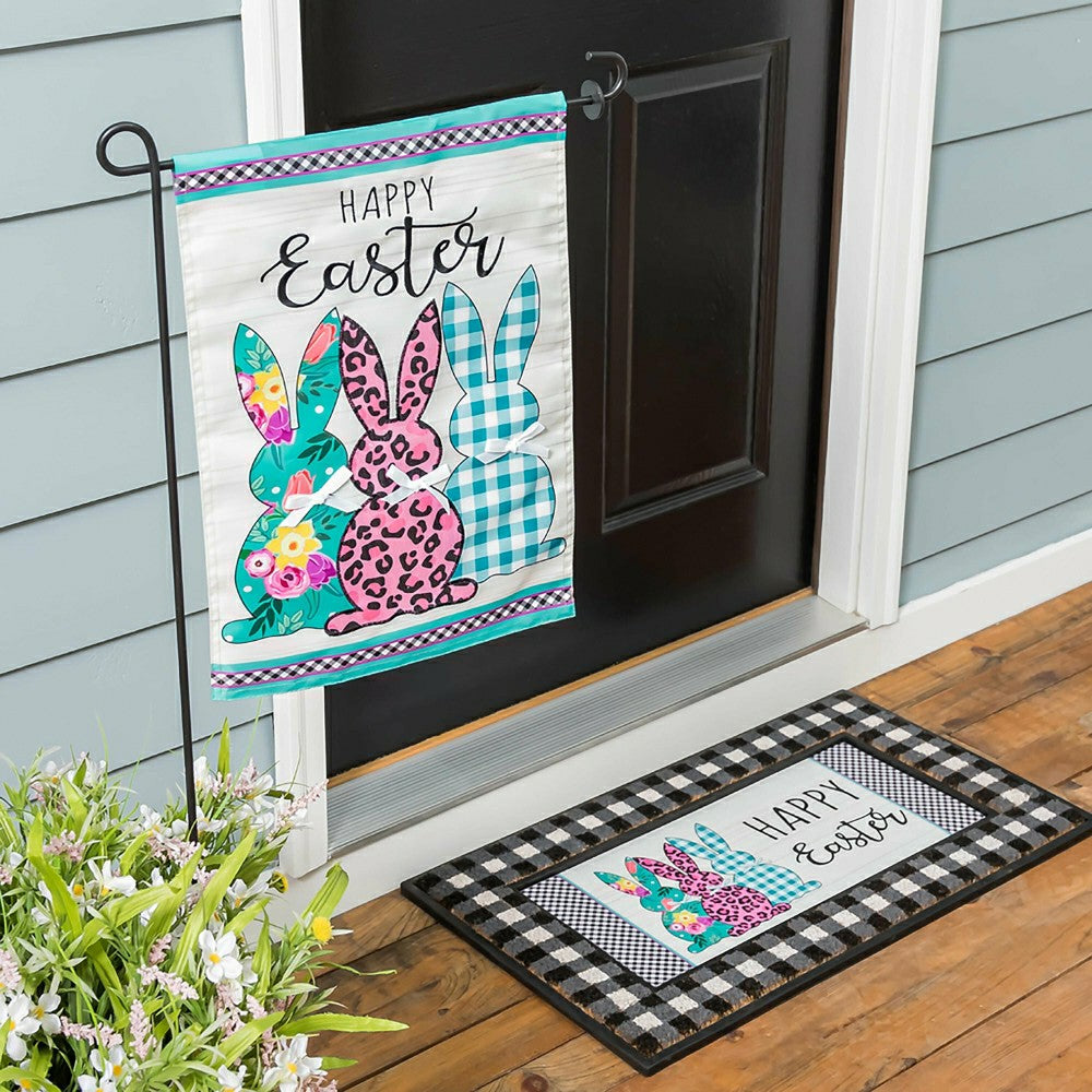 Bright Bunnies Applique Garden Flag | Plow & Hearth