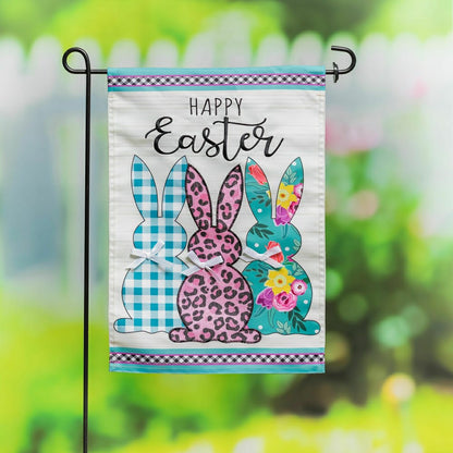 Bright Bunnies Applique Garden Flag | Plow & Hearth