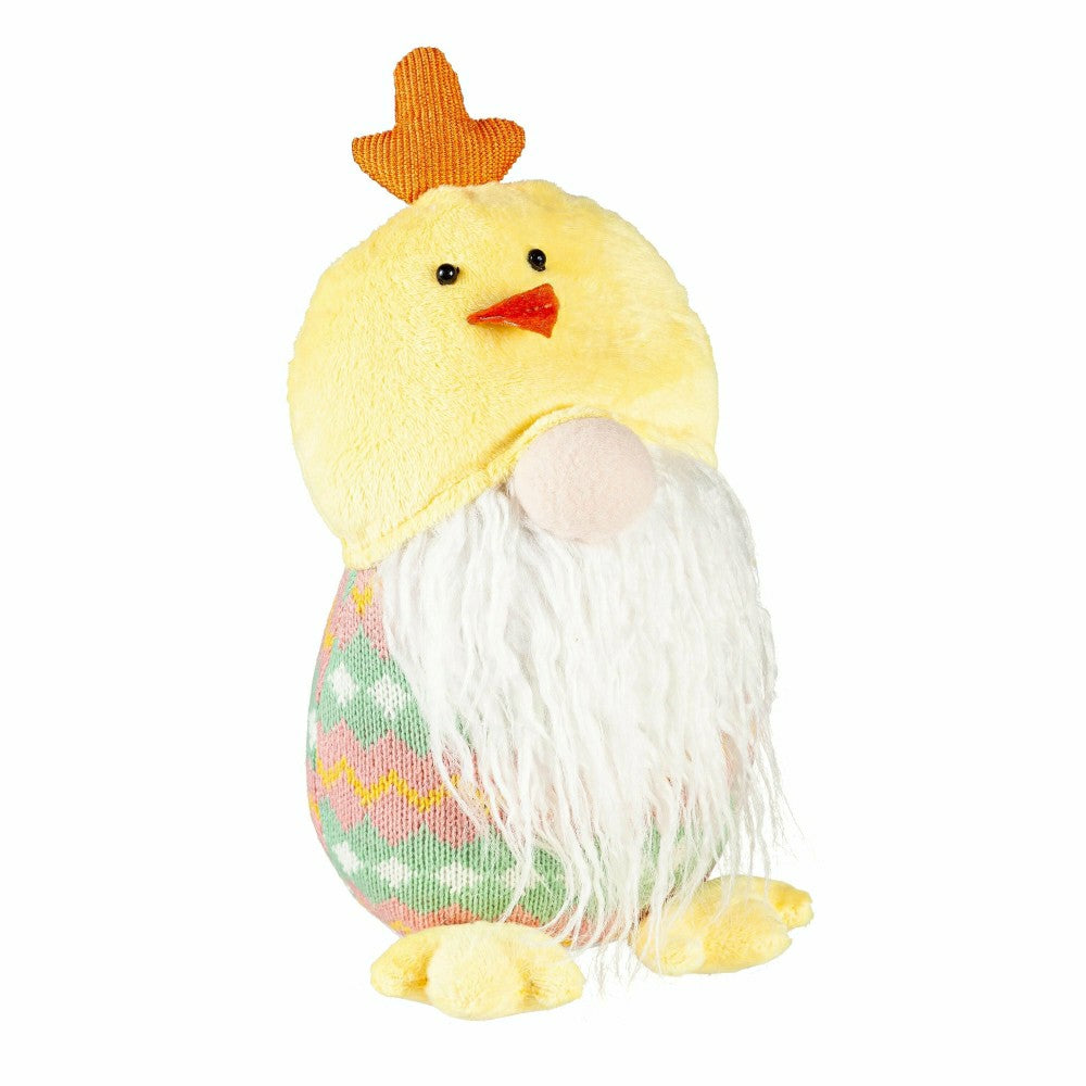 12.5" Fabric Gnome with Chicken Hat Tabletop Décor | Plow & Hearth