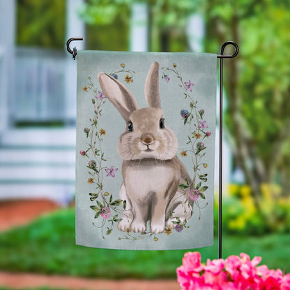 Vintage Floral Hare Suede Garden Flag | Plow & Hearth