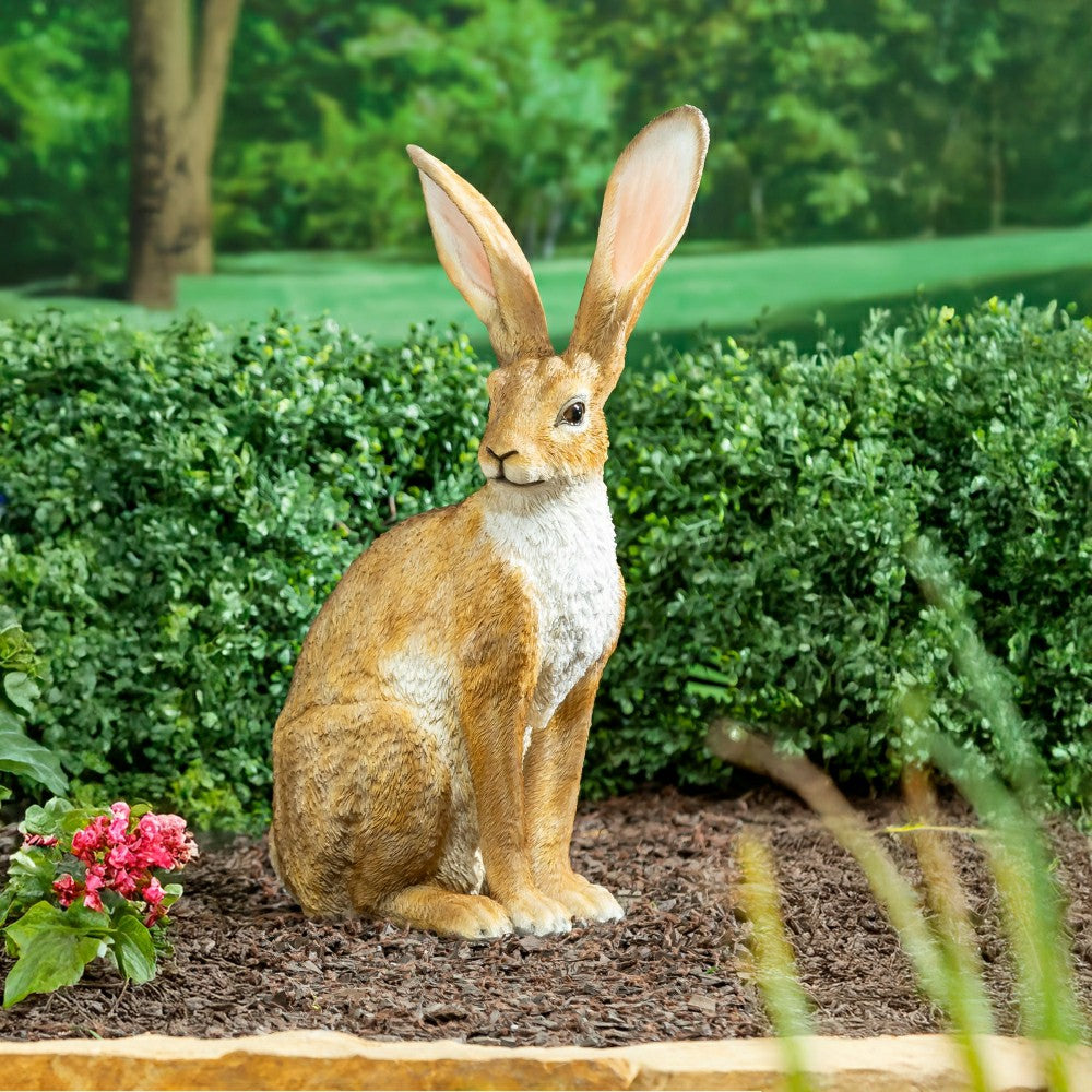 Hop Into Spring Garden Statue, Resin Hare Statue, 21"H | Plow & Hearth