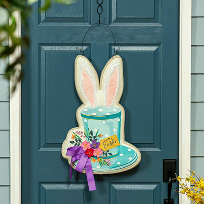 Happy Easter Floral Hat Estate Door Décor | Plow & Hearth