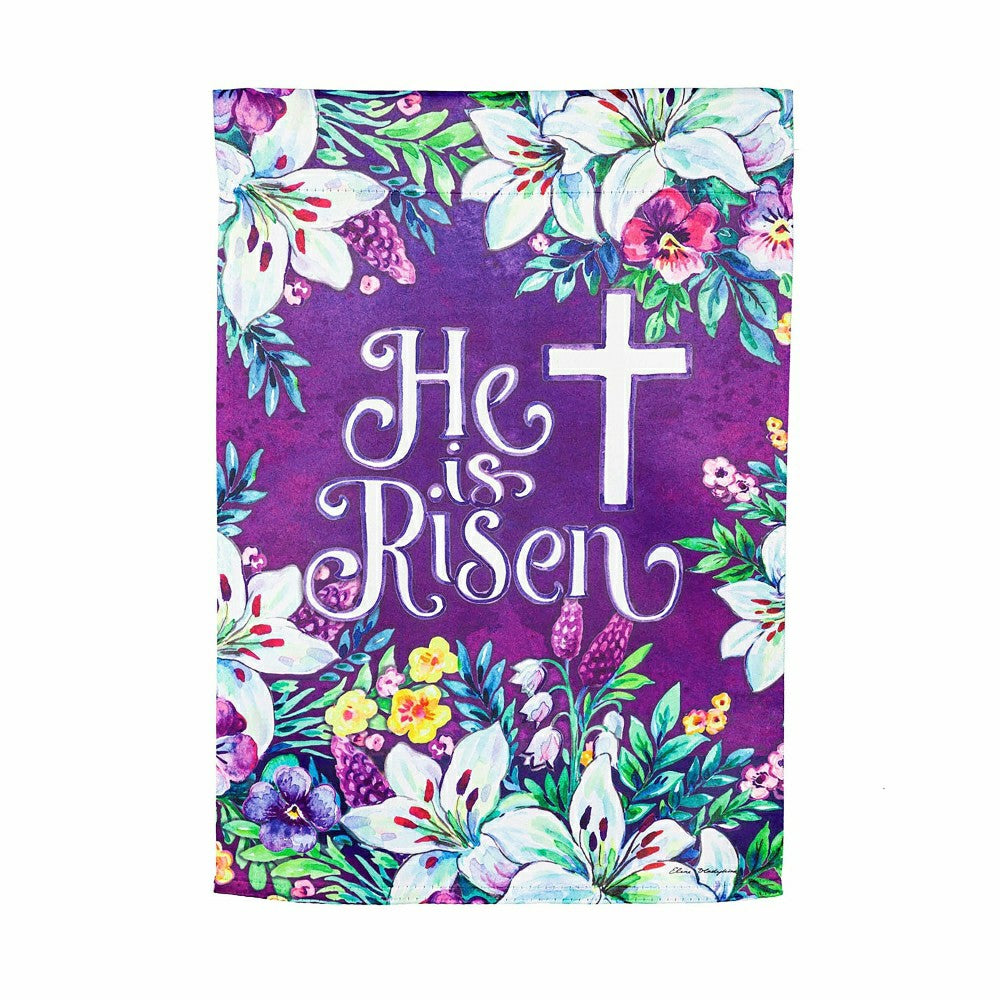 Floral Easter Cross Suede Garden Flag | Plow & Hearth